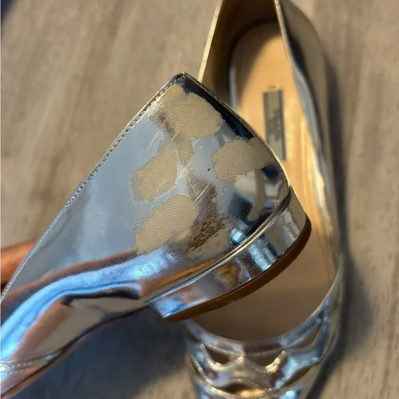 Prada - Metallic Silver Flats - Picture 3 of 8